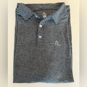 XXL Rhoback Herringbone jacquard kit long sleeve polo - dark gray